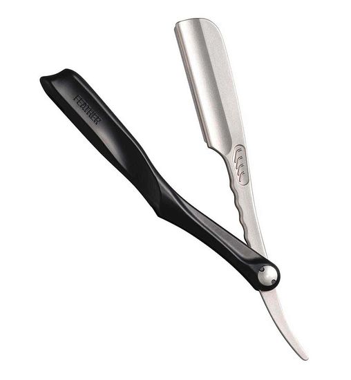 Профессиональная опасная бритва со сменными лезвиями Feather Artist Club SS черного цвета ACS-RB