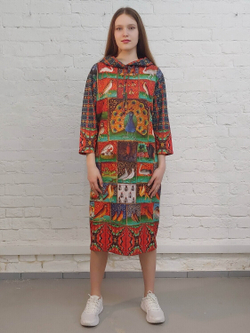 Платье "Бестиарий с павлином"