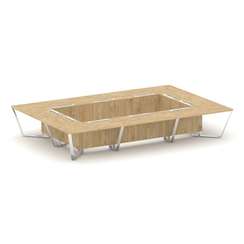 Steel Meet Стол переговорный прямоугольный MD-PR.B.SP-20K Тиквуд Светлый/Нержавеющая Сталь/Хром 4800