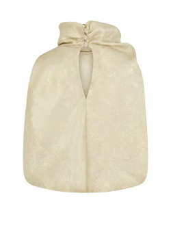 Шелковый топ с драпировкой на одном плече