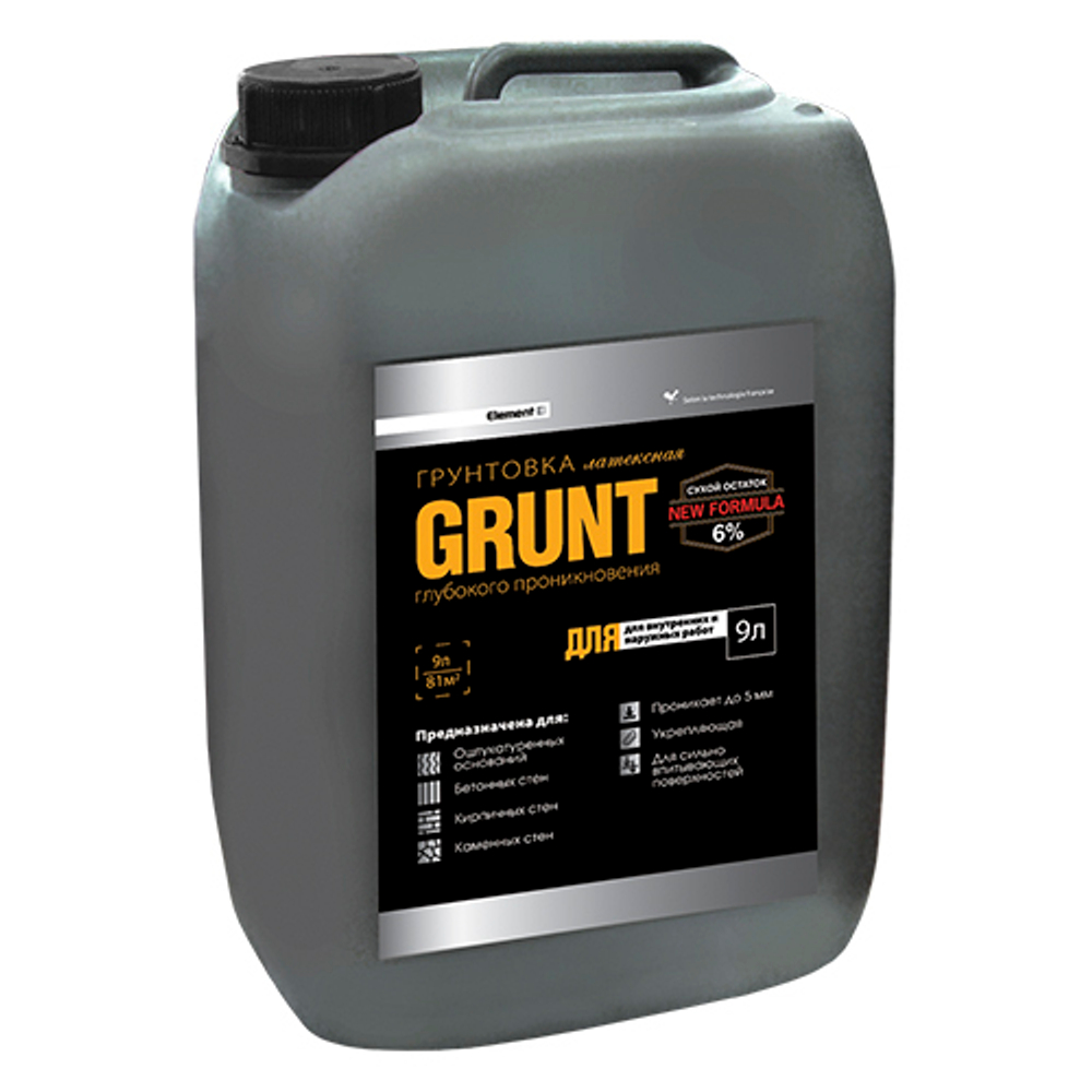 Грунтовка акриловая укрепляющая GRUNT Element 5л
