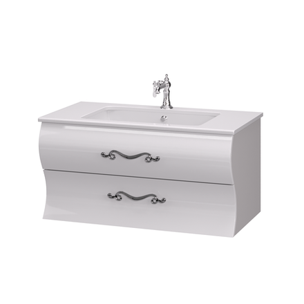 Тумба с раковиной AIMA Amethyst White