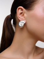 Серьги "Shell Ribbing Pearl" Silver