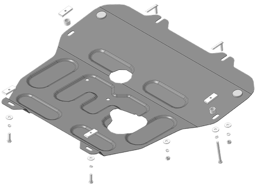Защита картера двигателя, КПП. 2 мм, Сталь. для Opel Astra G 1998-2005, Motodor.71501