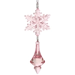 Подвеска «Хрустальная снежинка» 13 см, Розовый