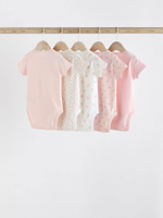 Боди с коротким рукавом для малышей Next K79-567, 5 шт., Белый, Розовый