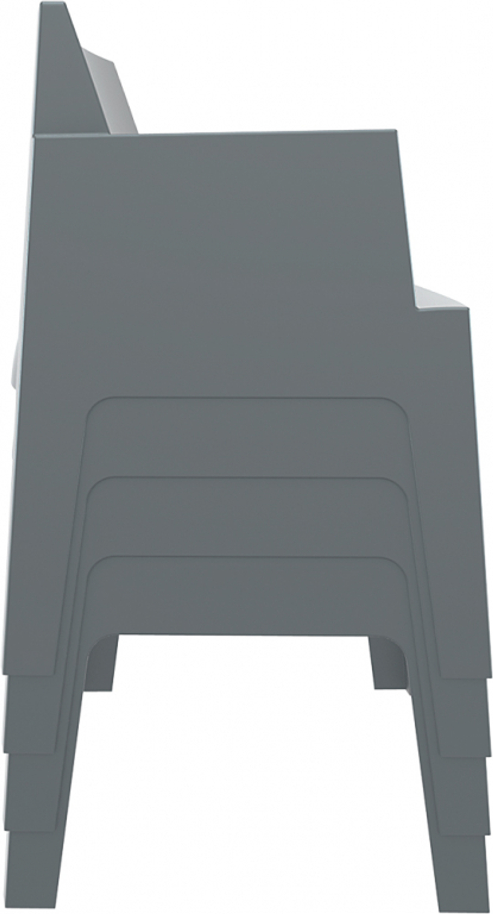 Диван пластиковый двухместный Siesta Contract Box Sofa, темно-серый