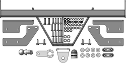 Фаркоп Motodor для Toyota HILUX, 2015- н.в, JAC T6 2019- н.в, Sollers ST6 (оцинк. Шар)(паспорт и сертификат в комплекте)(без электрики) 92507-FE
