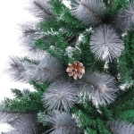 Ёлка «Богемия» 150 см, ПВХ+Леска, шишки, белое напыление (400 веток)