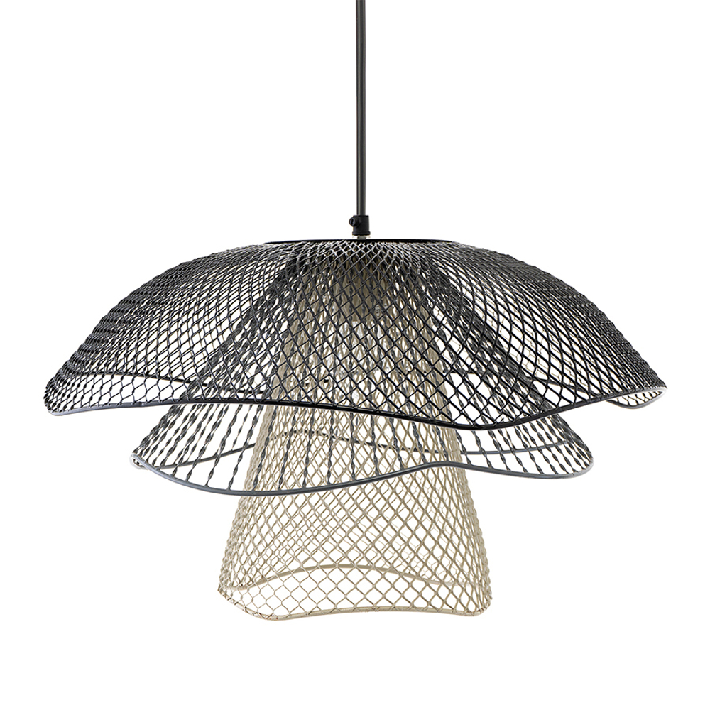 Светильник подвесной vinger, D48х30 см, черный/серый/белый