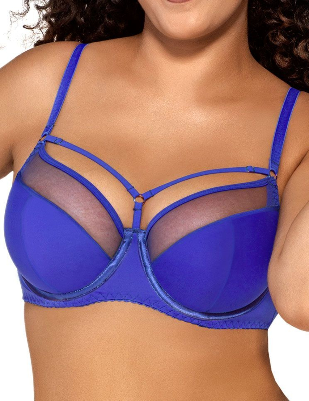 Бюстгальтер на косточках с вставками из сетки (Размер: 80D) (Цвет: изумрудный)