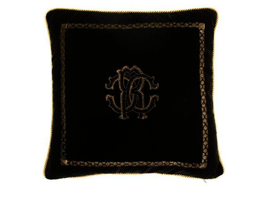 Подушка декоративная 48х48 Roberto Cavalli Venezia черная Италия