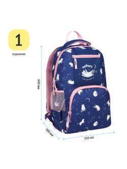 Рюкзак школьный 44х31х16см, 1 отделение (Uni-49233)