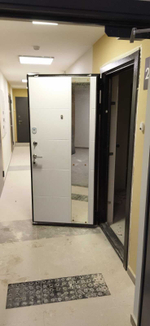 Дверь Входная Лабиринт Бетон 19 С зеркалом Белый софт