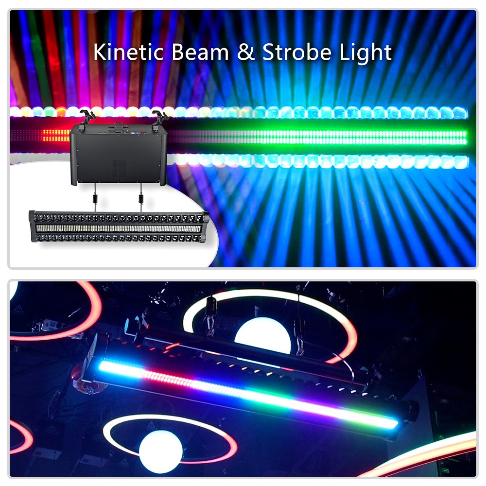 Кинетическая панель с эффектом Beam + Strobe, на 2-х лебедках — 1200 Вт Tilt 0-270° IP33