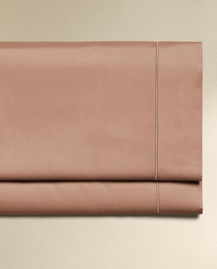 Zara Home - Простыня из сатина с подолом (300 нитей), розовый, 270x280 см