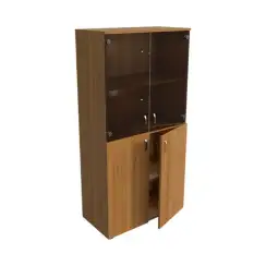 Шкаф низкий стекло бронза ЛФ223 800х406х1610, орех