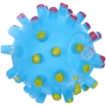 Игрушка - мячик для собак средних и мелких пород «ЗУБОЧИСТКА», цвет голубой, с пищалкой, d-6,5см (лейбл)