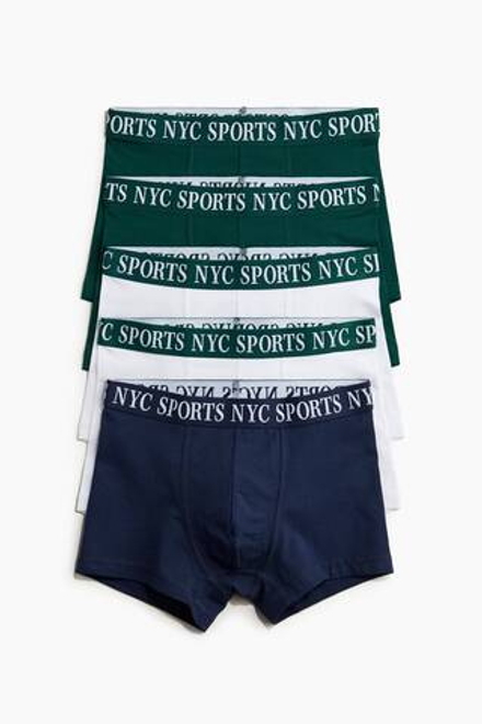 H&M Набор из пяти трусов-боксеров, зеленый