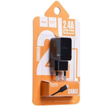 Сетевой адаптер питания HOCO C22A 2USB 2.4A + кабель Micro (черный)