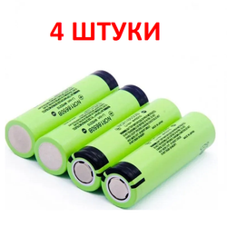 Аккумулятор 18650B 3.7V Li-ion 3400mAh плоская 4 штуки