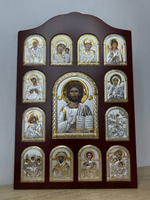 Спаситель, иконостас, красное дерево 365х550