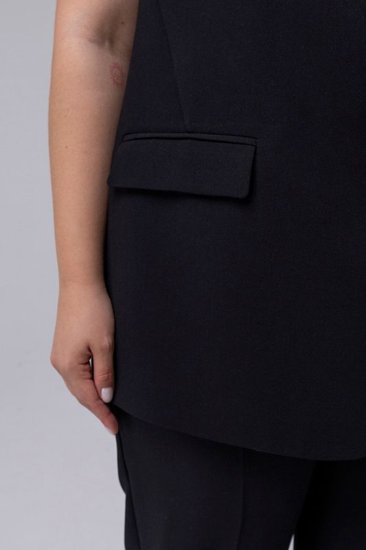 Жилет удлиненный, черный