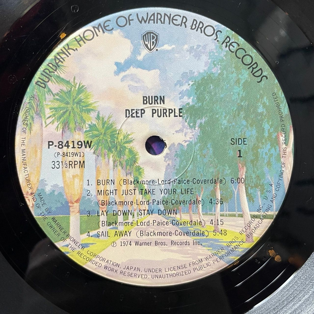 Винтажная виниловая пластинка LP Deep Purple Burn (Japan 1974) (No Obi)