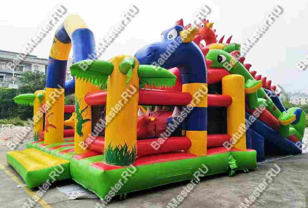 Большая надувная горка "Три дракона" 11*8*8 м