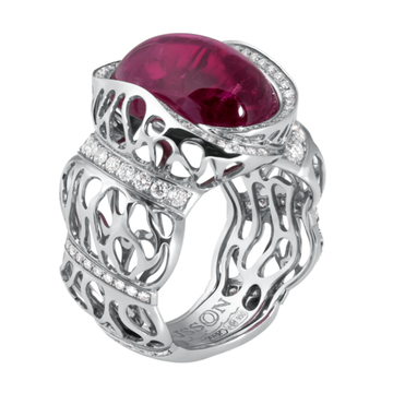 Кольцо с Турмалином и Бриллиантами, R0161-0/33