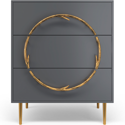 Комод Арт Стайл с 3 ящиками Стайл Серый Амбер