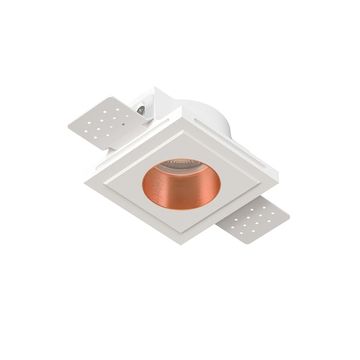 Встраиваемый гипсовый светильник для установки в потолках из гипсокартона LED MR16 GU10 / модуль LED MR16 SN 204 белый/медь Quasar 55 Copper Stellanova