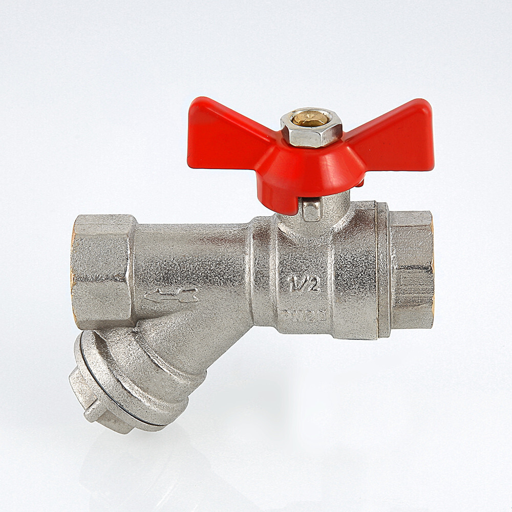 Кран шаровой VALTEC COMBI со встроенным фильтром и ручкой-бабочкой