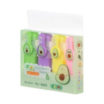 Маркер текстовыделитель Basir, серия "Авокадо", 10 см, разноцветные, набор 4 шт ассорти