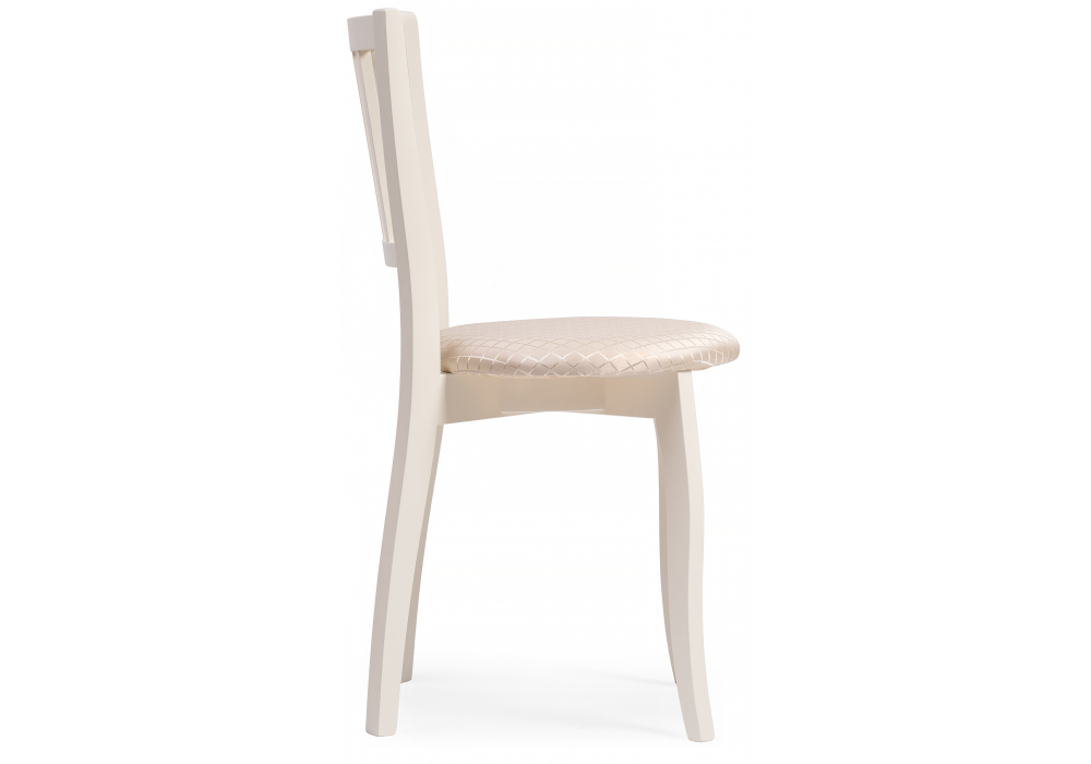 Стул деревянный Woodville Айра молочный, ромб, ножки белые