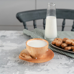 Деревянная пара (чашка  c блюдцем) из дерева Сибирский кедр NC22