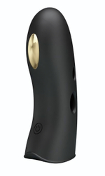 Черная вибронасадка на палец с электростимуляцией Marico (Цвет: черный)