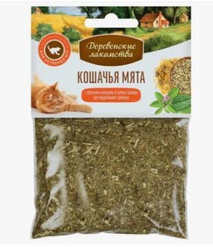 Деревенские Лакомства Кошачья мята с календулой и корнем солодки, 15 гр