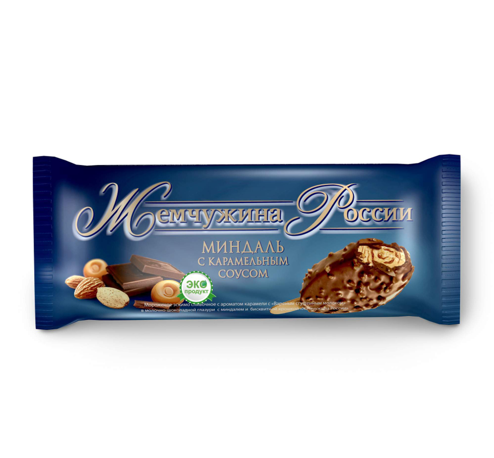 Эскимо сливочное миндаль с карамелью в шоколадной глазури (80гр)