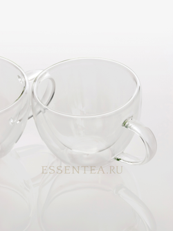 Чашка из боросиликатного стекла с двойными стенками и с ручкой 280 мл