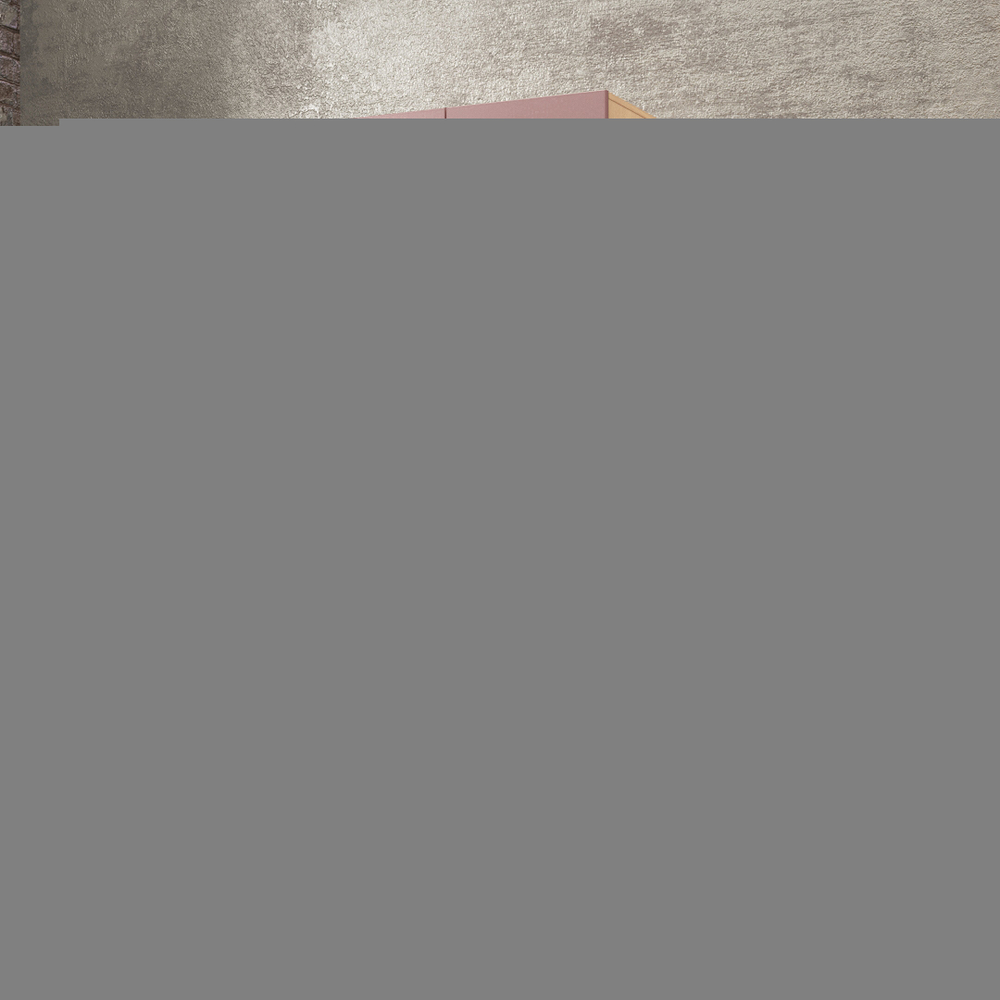 Шкаф Агератум МДФ двухсекционный Лайн бохо (0,27) А10017 матовая - Дуб Сонома 3025  80*50*260