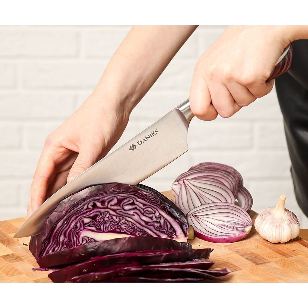 Набор ножей 2 пр, 20;12.5 см, нерж сталь, рук пласт, Daniks, Тибр, JA202042002