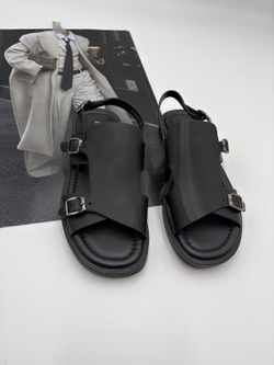 Босоножки женские натуральная кожа арт. PEAG 126-3 цвет "чёрный"