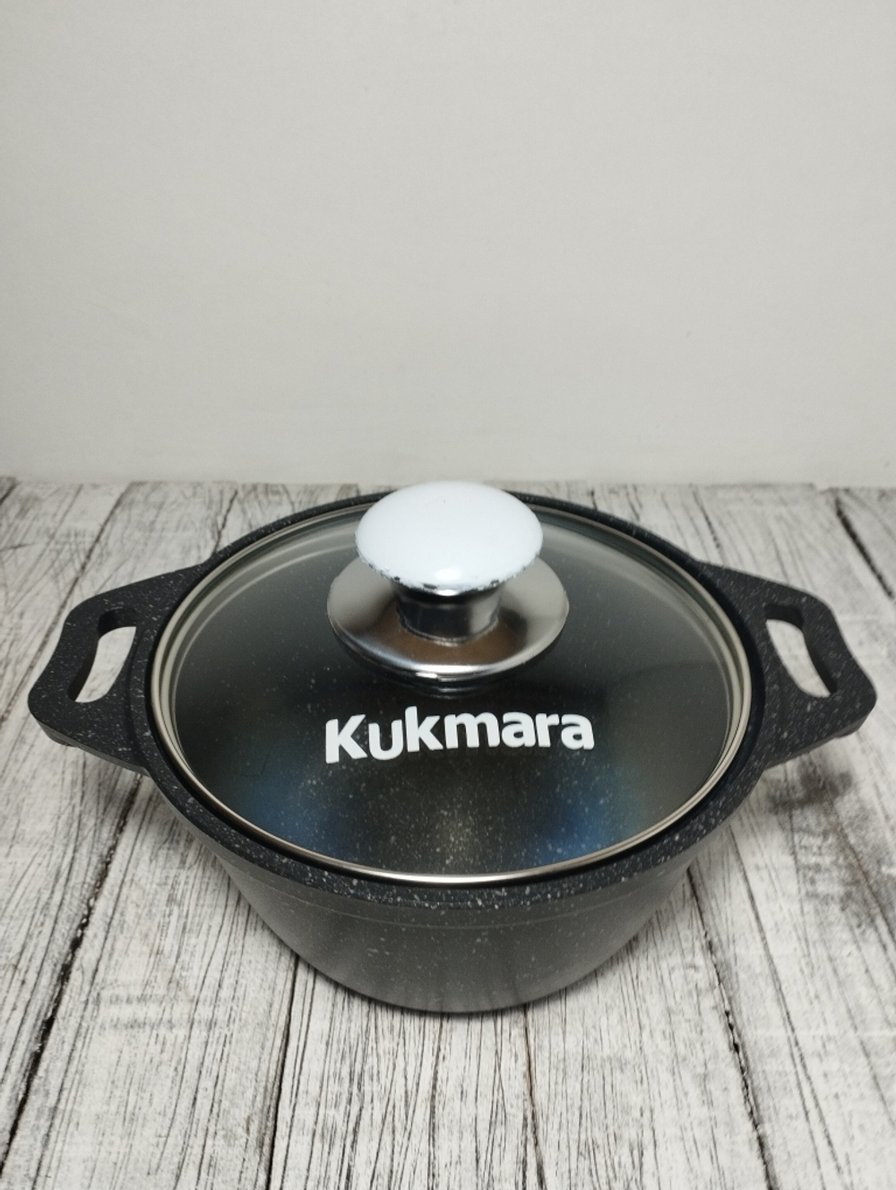 Кастрюля АП 1л стекл крышка Мрамор темный кмт12а