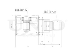 ШРУС внутренний левый UNIO CVJ-30168