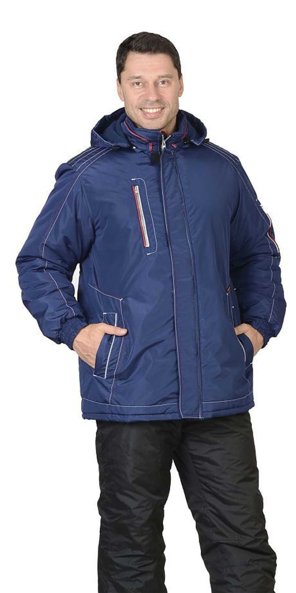 Куртка  зимняя, мужская, цв. т-синий