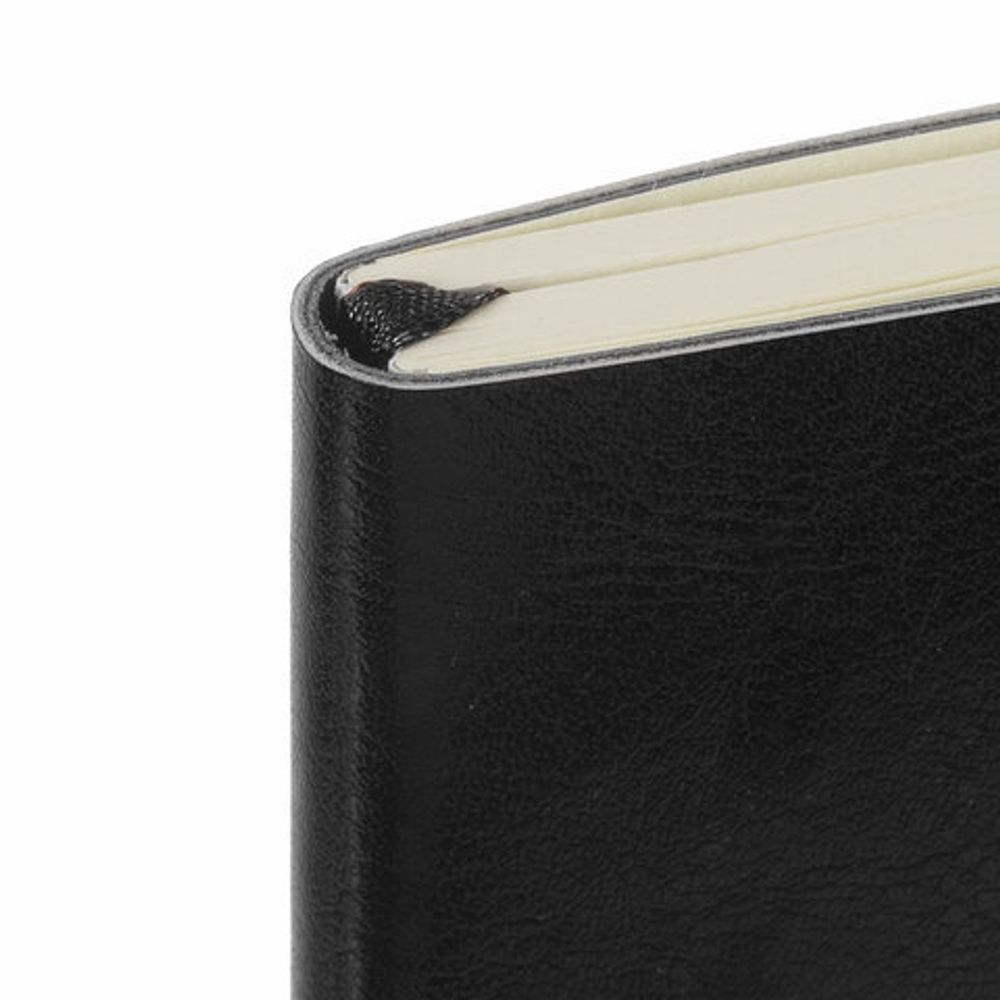 Блокнот в клетку с резинкой А5 (148x218 мм), 80 л., под кожу черный BRAUBERG "Metropolis Ultra", 111021