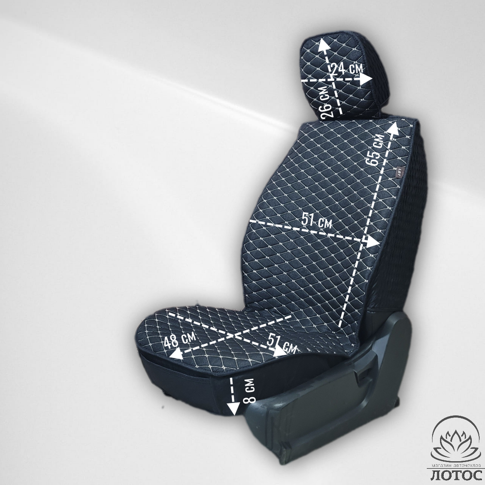 Универсальный чехол на весь салон из льна в черном цвете с золотой нитью