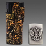 Универсальная походная зажигалка в камуфляже RealTree Advantage Timber. Газ