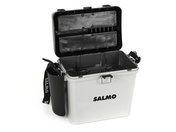Ящик рыболовный зимний Salmo 2-х ярус.(из 5-ти частей) пласт. 39.5x24.5x38см сер.